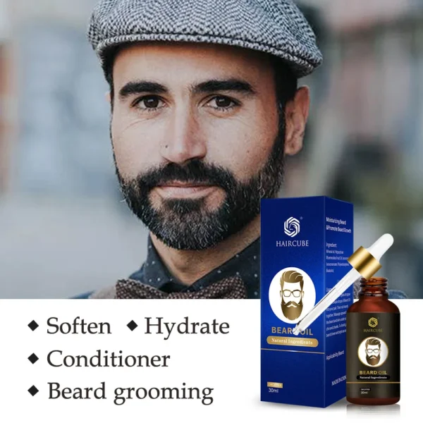 Beard Growth Oil Natural Organic for Men Beard Growth Enhancer Anti Hair Loss Products Facial Nutrition Moustache Grow Beard 5