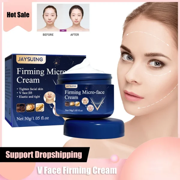 V-Shape Slimming Cream Anti Wrinkle Fade Fine Lines Lifting Firming Removal Double Chin Fat Burning Anti-Aging Facial Cream 30g 1